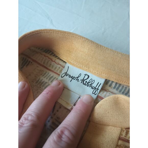 Joseph Ribkoff Gold Brown Ochre Foil Detail Short Sleeve Maxi Cardigan Duster 8 - Picture 4 of 8